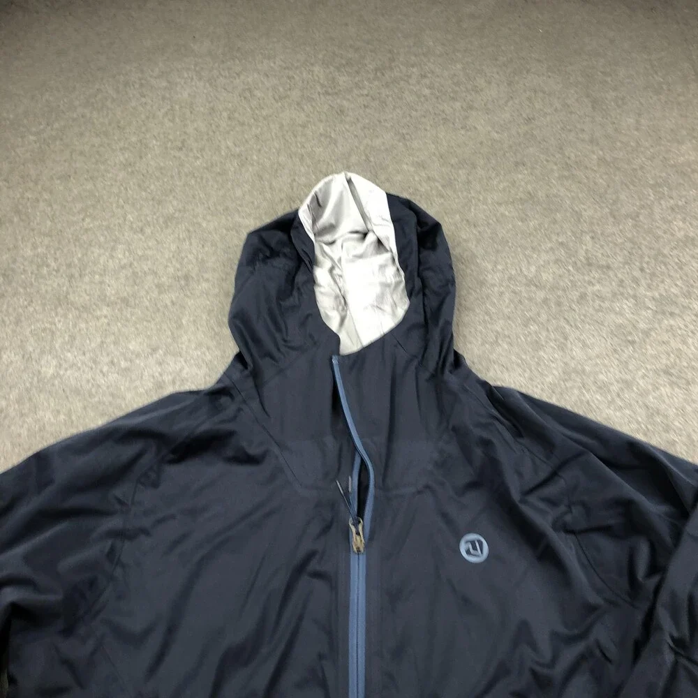 The North Face Jacket Mens Large Blue Hooded Waterproof Rain Shell Full Zip